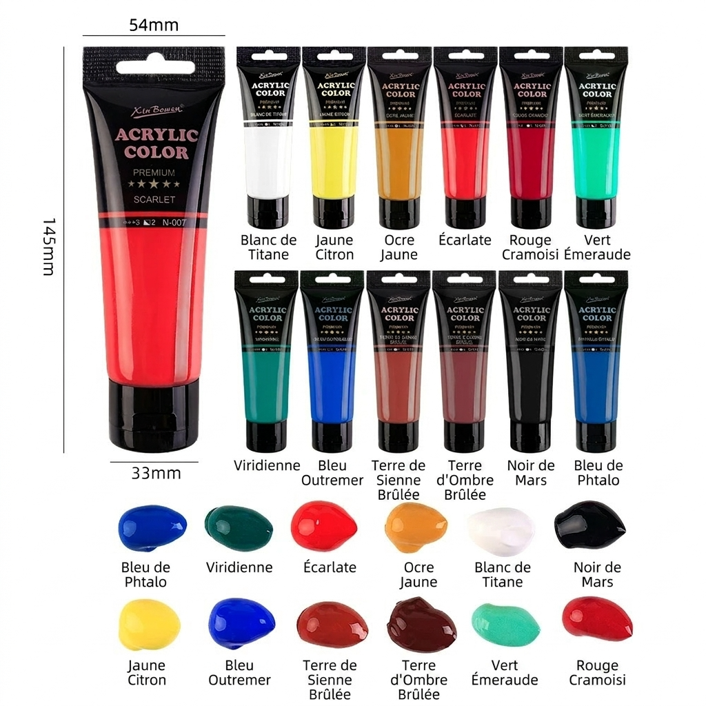 Tubes peinture acrylique 75ml