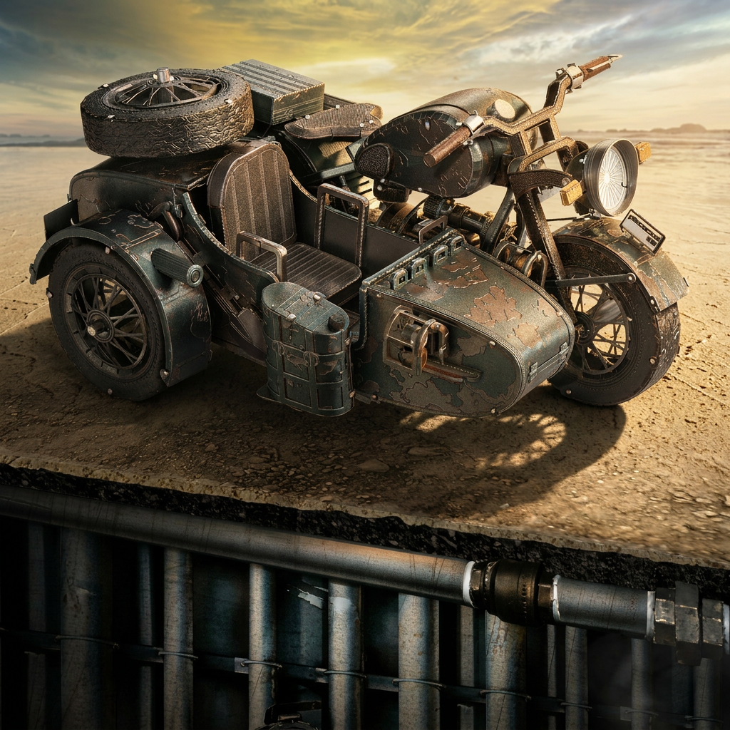 Maquette moto militaire