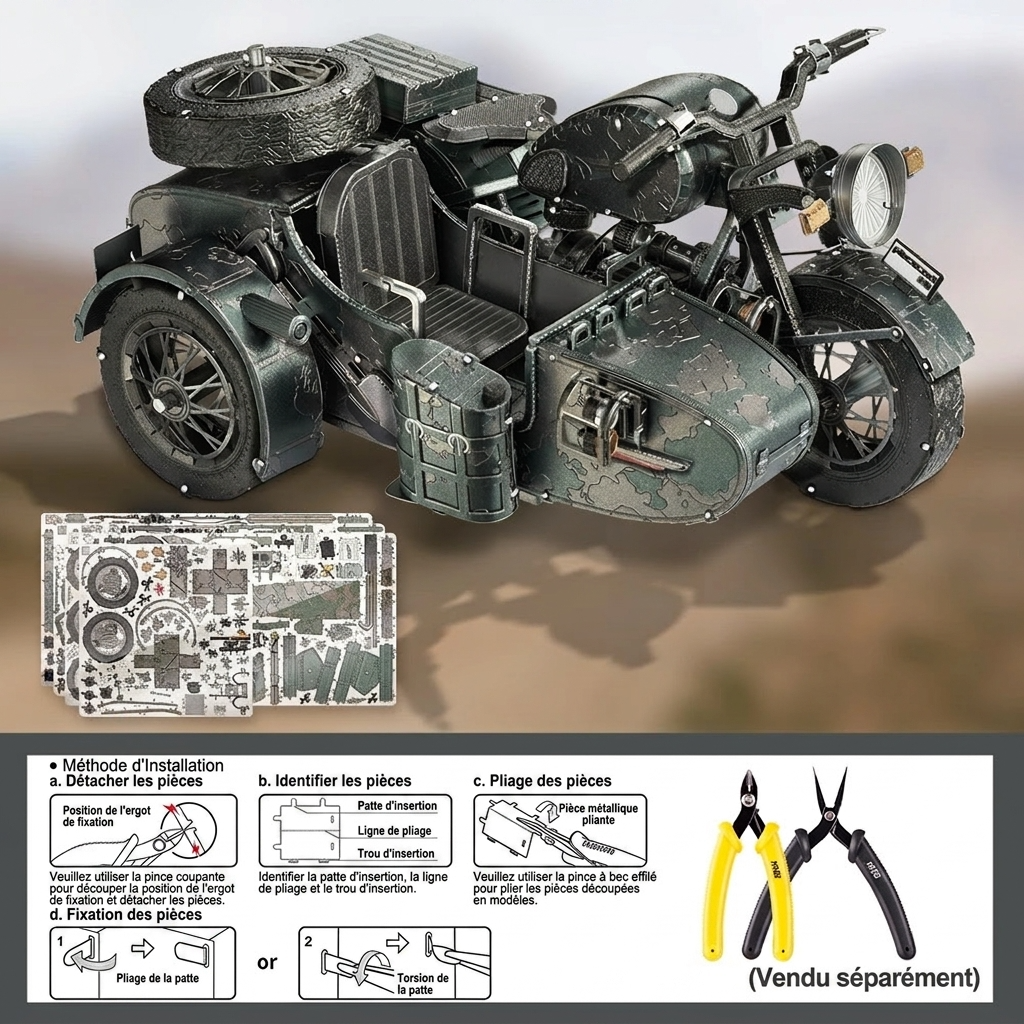 Maquette moto militaire