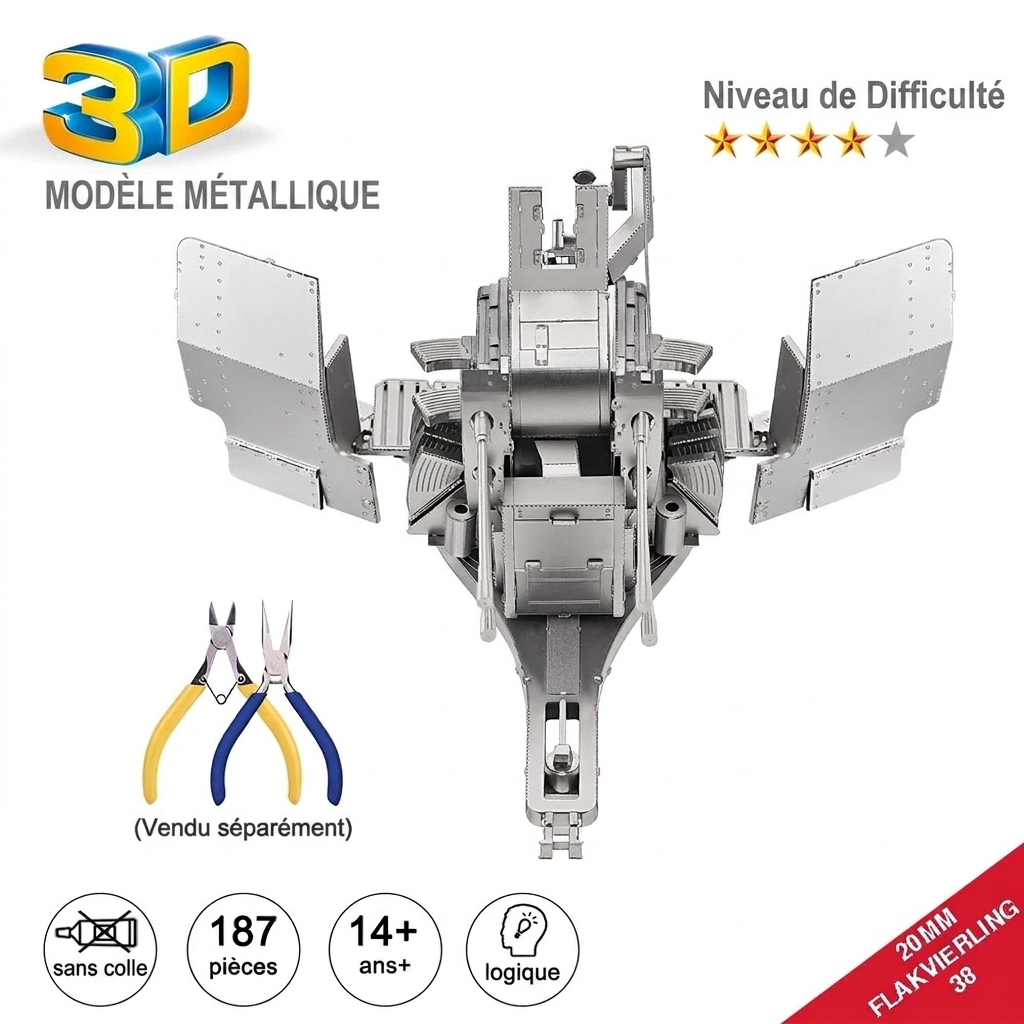 Maquette canon antiaérien Flakvierling 38