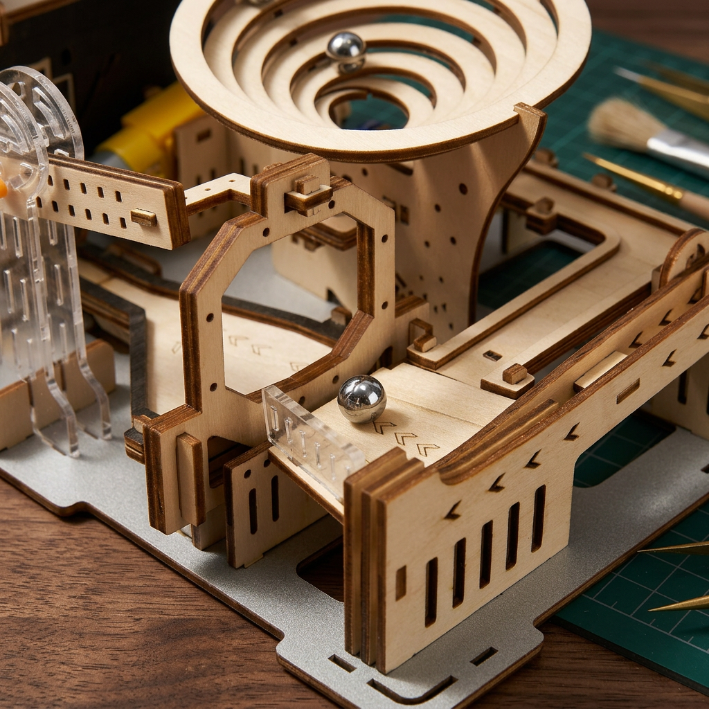 Circuit à billes en bois