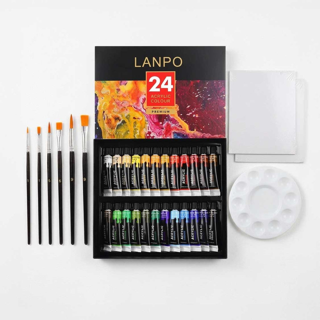 Coffret peinture acrylique 24 couleurs 12ml
