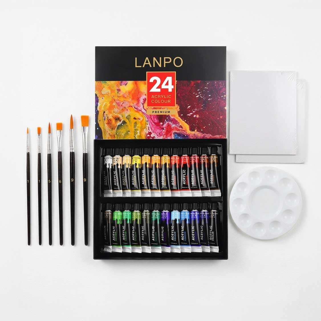Coffret peinture acrylique 24 couleurs 12ml