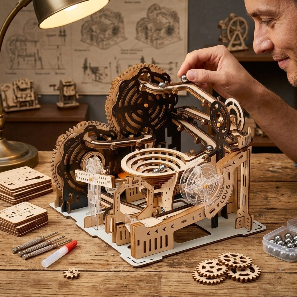 Circuit à billes en bois