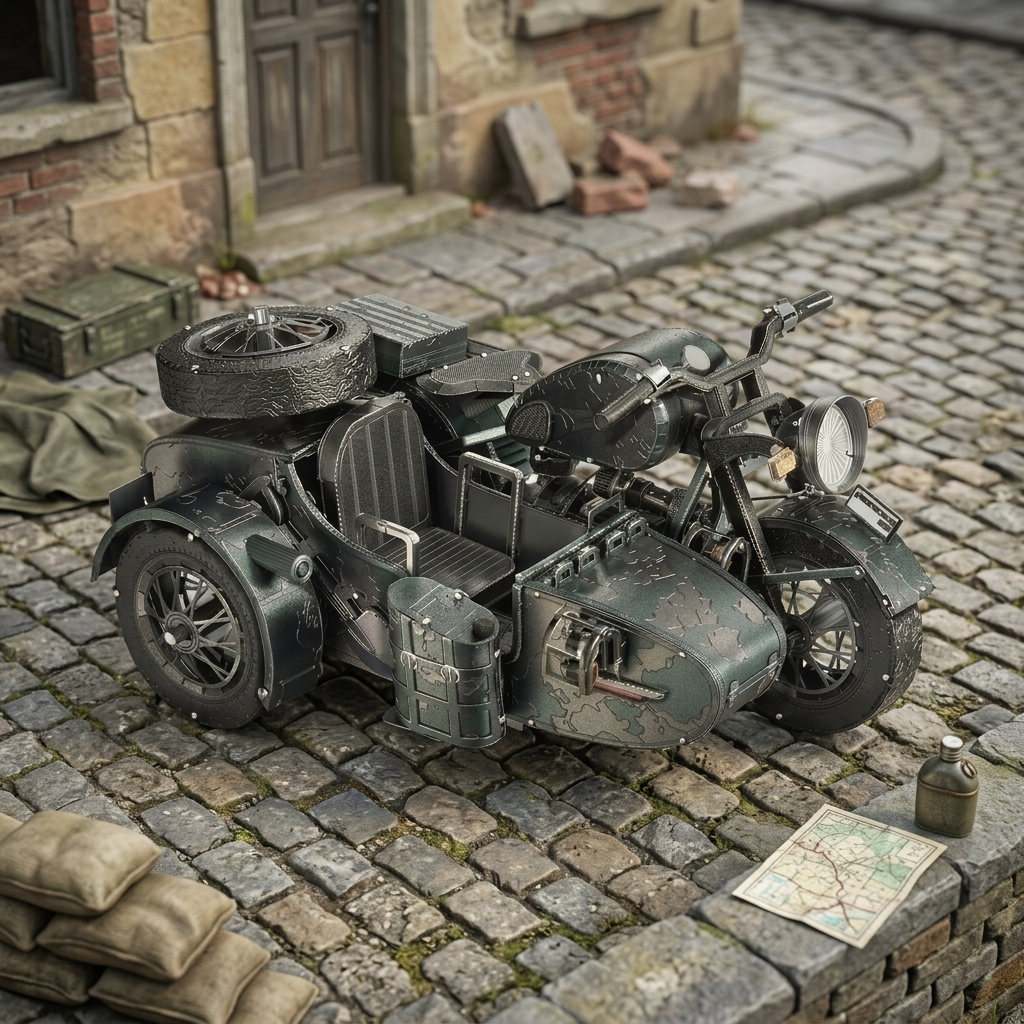 Maquette moto militaire