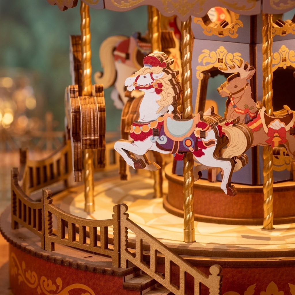 Carrousel en bois maquette