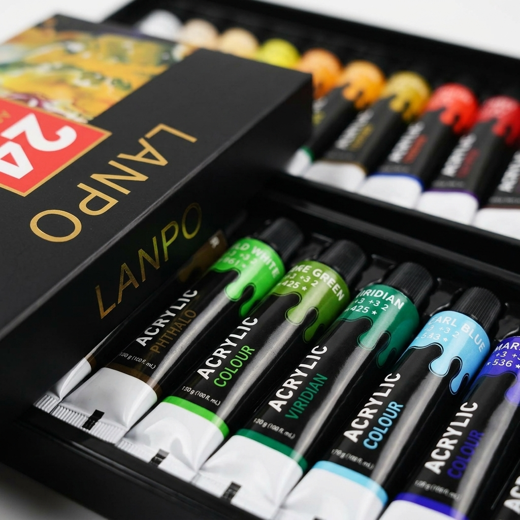 Coffret peinture acrylique 24 couleurs 12ml