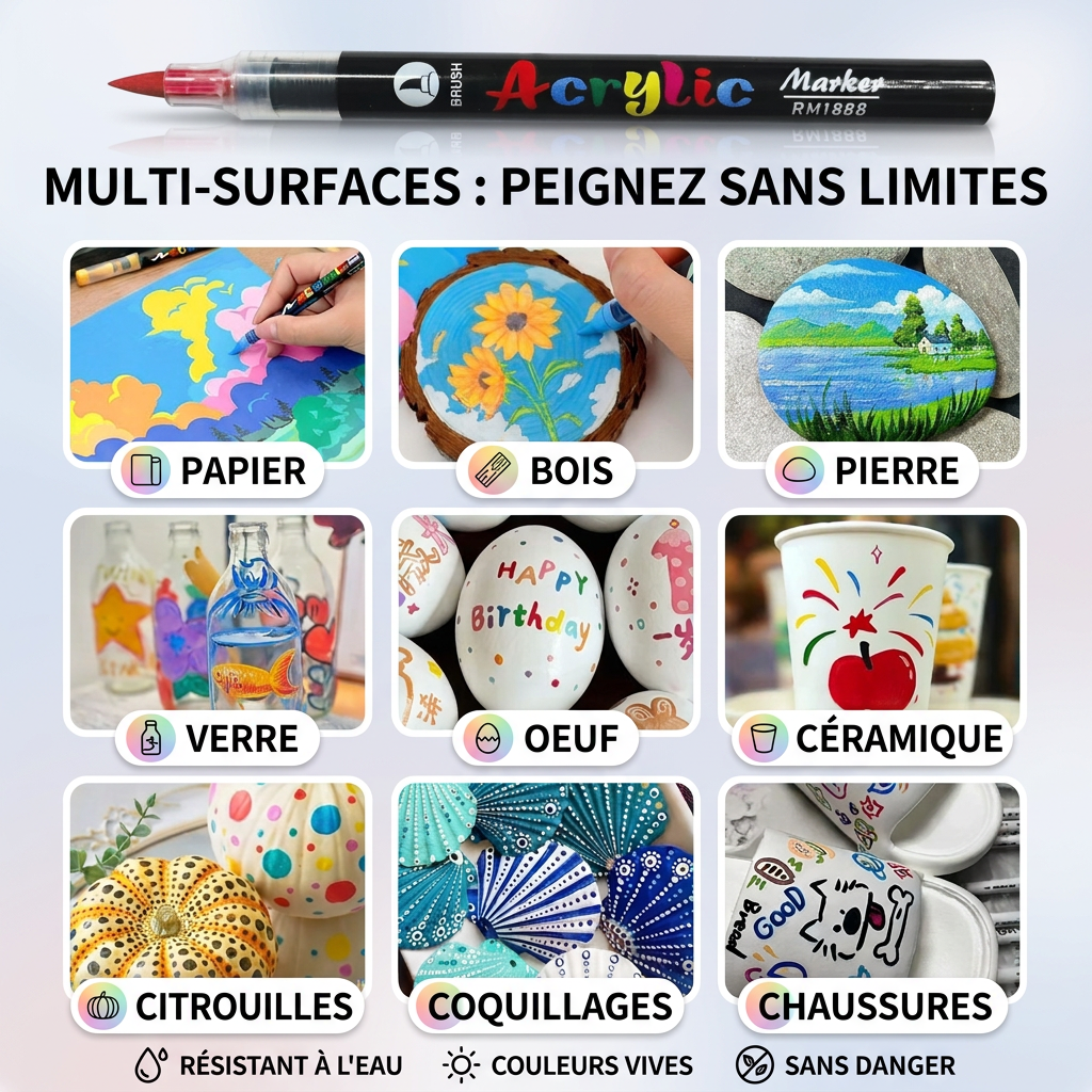 Feutres acryliques 36 couleurs