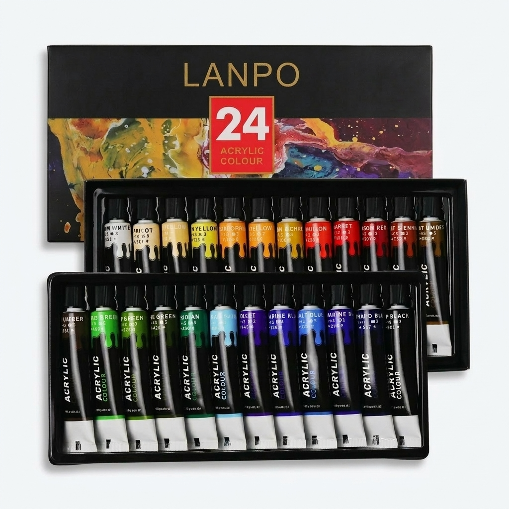 Coffret peinture acrylique 24 couleurs 12ml